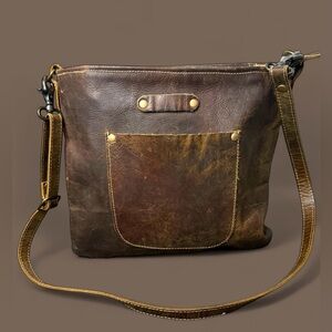 Myra Beast weathered Leather Crossbody Bag